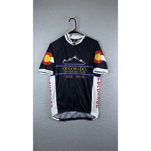Canari Colorado Cycling Jersey Mens Large Full Zip Black Mile High Bike Shirt